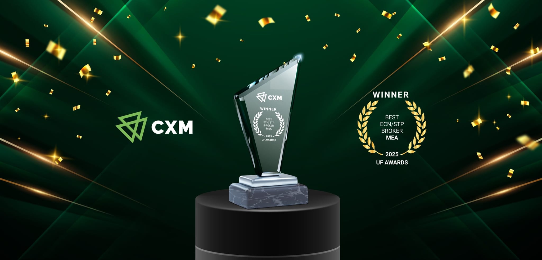 CXM giành giải Nhà môi giới ECN/STP tốt nhất – Khu vực Trung Đông & Châu Phi (MEA) tại Giải thưởng Ultimate Fintech 2025!