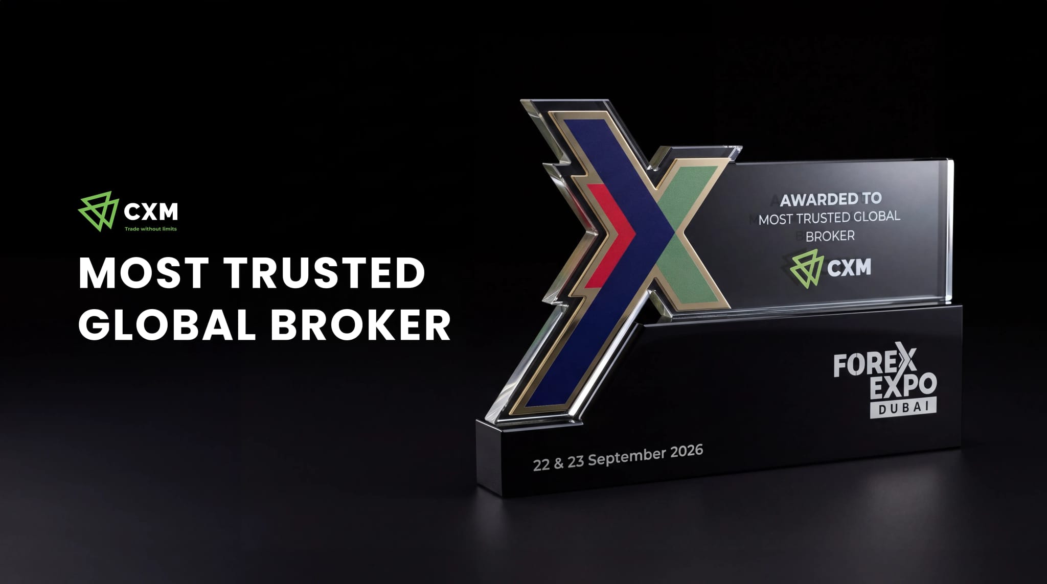 CXM Giành Giải thưởng Nhà môi giới Toàn cầu Đáng tin cậy nhất tại Forex Expo Dubai 2026