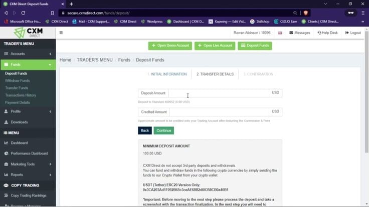 Cách nạp USDT ERC20